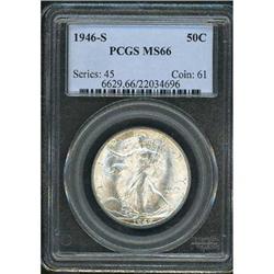 1946-S Liberty Walking Half Dollar PCGS MS66