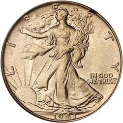 1947 Liberty Walking Half Dollar PCGS MS66