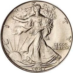1947 Liberty Walking Half Dollar PCGS MS66