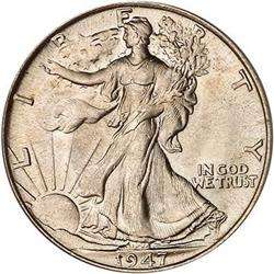 1947 Liberty Walking Half Dollar PCGS MS66