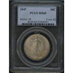 1947 Liberty Walking Half Dollar PCGS MS65