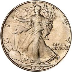 1947-D Liberty Walking Half Dollar PCGS MS66