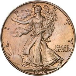 1936 Liberty Walking 50C PCGS PF66