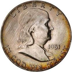 1951 Franklin Half Dollar PCGS MS66FBL