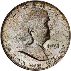 1951-D Franklin Half Dollar PCGS MS66FBL