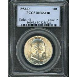 1953-D Franklin 50C PCGS MS65 FBL