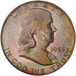 1959-D Franklin Half Dollar PCGS MS66FBL