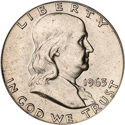 1963 Franklin 50C PCGS MS65 FBL