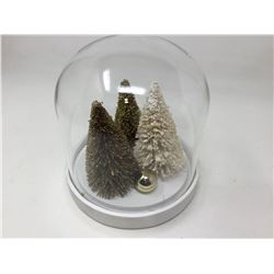 Glass Dome Tabletop Christmas Tree Ornament