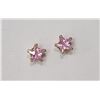 Image 1 : 14K Yellow Gold Pink Cubic Zirconia Earrings, Made in Canada, Suggested Retail Value $80