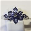 Image 1 : Silver Tanzanite(1.1ct) White Topaz Ring, Suggested Retail Value $200