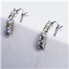 Image 2 : Silver Peridot Cubic Zirconia Earrings, Suggested Retail Value $100