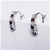 Image 1 : Silver Garnet Cubic Zirconia Earrings, Suggested Retail Value $80