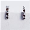 Image 2 : Silver Garnet Cubic Zirconia Earrings, Suggested Retail Value $80