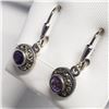 Image 2 : Silver Amethyst Marcasite Earrings, Suggested Retail Value $140