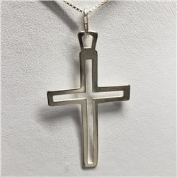 Silver Charm Cross Necklace (~weight 4.5g), Suggested Retail Value $80