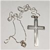 Image 3 : Silver Charm Cross Necklace (~weight 4.5g), Suggested Retail Value $80