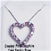 Image 1 : Silver Created Pink Sapphire Cubic Zirconia Pendant, Suggested Retail Value $100