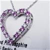 Image 2 : Silver Created Pink Sapphire Cubic Zirconia Pendant, Suggested Retail Value $100