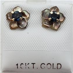 10K Yellow Gold Sapphire(0.67ct) With Jacket Earrings, Made in Canada, Suggested Retail Value $160