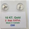 Image 3 : 10K Yellow Gold Sapphire(0.67ct) With Jacket Earrings, Made in Canada, Suggested Retail Value $160