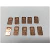 Image 1 : Lot of Copper Grams (10 x 1gram)