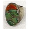 Image 1 : Navajo Old Pawn Sterling Turquoise Coral Ring, 9