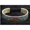 Image 1 : Navajo Sterling Chip Inlay Bracelet