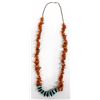 Image 2 : Navajo Turquoise and Red Branch Coral Necklace
