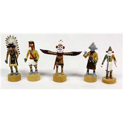 5 Native American Hopi Miniature Kachinas