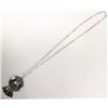 Image 2 : Navajo Sterling Chip Inlay Pendant Necklace