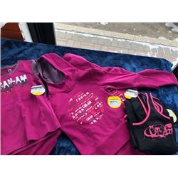2 youth Can-am hoodies; 1 youth t-shirt, 3 ladies tank tops