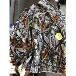 RPM waterproof breathable camo bib pant, size 2XL; 1 fleece jacket, sizes XXL