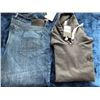 Image 1 : 1 pair Gastown jeans, size 40/34; 1 hoodie, size XL