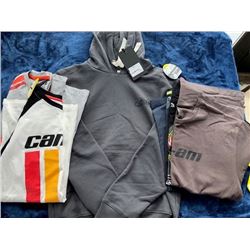 1 hoodie, 2 long sleeves, 3 t-shirts; size M