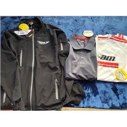 Fly Racing wind jacket; long sleeve shirt; polo; all size M