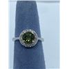 Image 1 : LADIES 14K WHITE GOLD RING WITH 1 TOURMALINE & 16 DIAMONDS RV $4,205.00