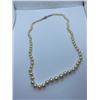 Image 1 : ONE STRAND OF ROUND CREAMY WHITE JAPANESE AKOYA CULTURED PEARLS RV 2,500.00
