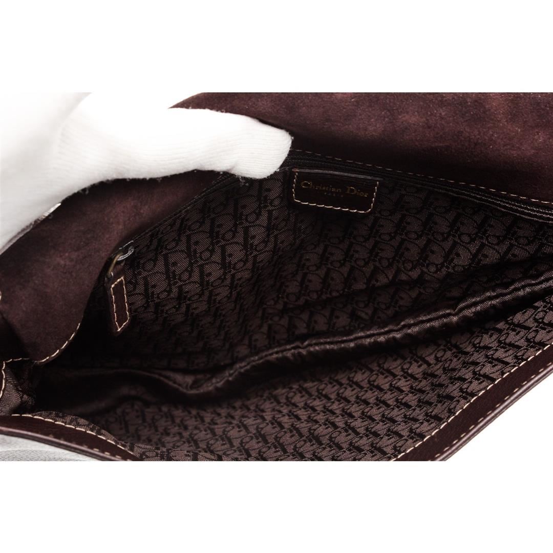 Christian Dior Brown Leather Large Saddle Bag Crossbody