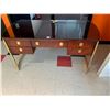 Image 1 : Glass Topped Figured maple and Brass Desk