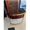 Image 3 : Glass Topped Figured maple and Brass Desk