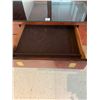 Image 6 : Glass Topped Figured maple and Brass Desk
