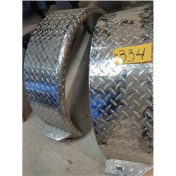 Two Checker Plate Trailer Fenders
