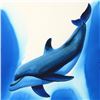Image 2 : Wyland, "Dolphin Encounter" Framed Original Watercolor Painting (32" x 40"), Hand Signed with Certif