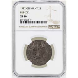 1522 Germany 2S Lubeck Coin NGC XF40