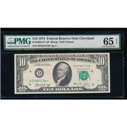 1974 $10 Cleveland Federal Reserve Star Note PMG 65EPQ