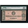 Image 1 : 1864 $2 Confederate States of America Note PMG 64EPQ