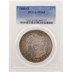 1885-O $1 Morgan Silver Dollar Coin PCGS MS65