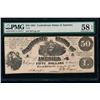 Image 1 : 1861 $50 Confederate States of America Note PMG 58EPQ