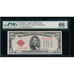 1928C $5 Legal Tender Note PMG 66EPQ